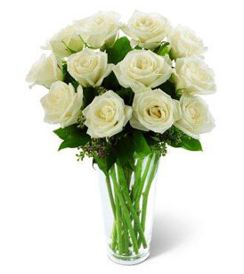 white rose bouquet